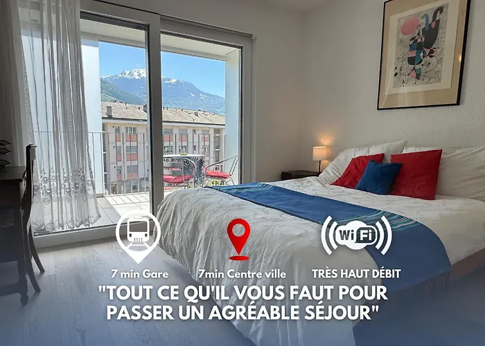 City Business Flat, Gare, Bus & Centre A Pied Sion foto